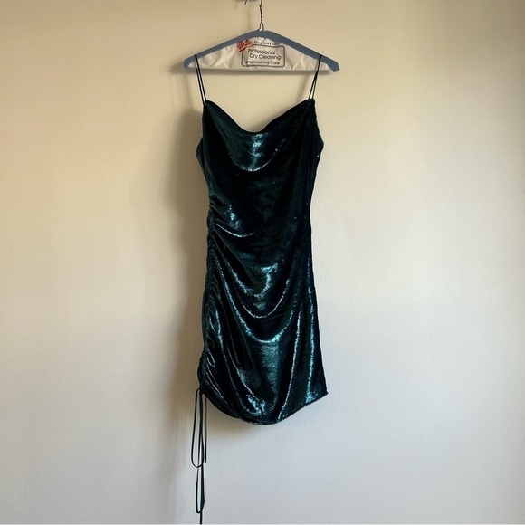 Cinq A Sept Shiny Astrid Dress in Teal Topaz - Picture 4 of 16